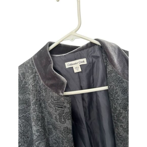 Coldwater Creek Gray Jacquard Riding Jacket Size 14 Classic Mature Equestrian - Picture 6 of 10